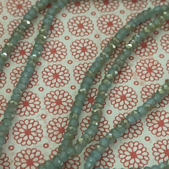 Loft long ice blue crystal necklace with blue tassel center piece - Picture 12 of 15